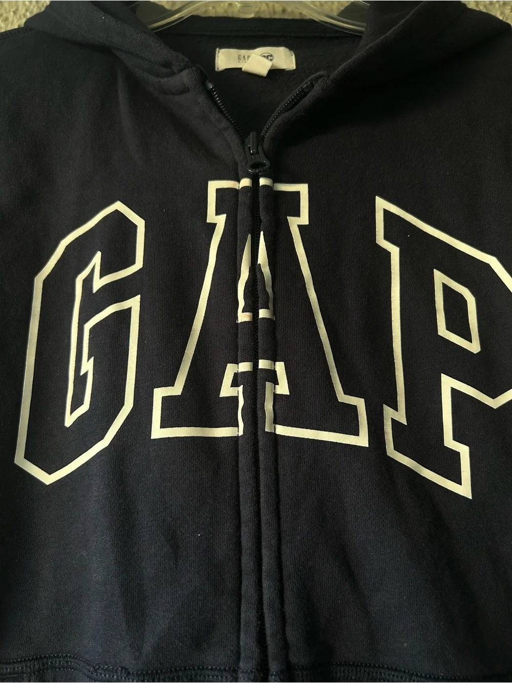 GAP Navy Full-Zip Hoodie with Justice League Sleeve Patches Boys XL